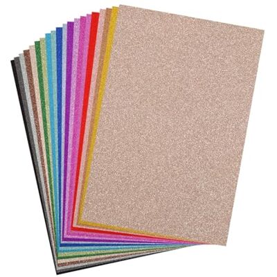 florence by mills Florence Glitter Cardstock gekleurde kaart A4 meerkleurig 40 vellen knutselpapier plakboek voor kaarten maken en ander papierknutselen, 250 g/m² florence by mills Florence Glitter Cardstock gekleurde kaart A4 meerkleurig 40 vellen knutselpapier plakboek voor kaarten maken en ander papierknutselen, 250 g/m²