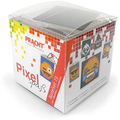 Pracht Creatives Hobby Pixel P90040-63501 Leuke knutselset 19 voor kinderen, eenvoudig insteeksysteem met steentjes van bioplastic voor het ontwerpen van 4 sleutelhangers (medaillons), zonder strijken en lijmen Pracht Creatives Hobby Pixel P90040-63501 Leuke knutselset 19 voor kinderen, eenvoudig insteeksysteem met steentjes van bioplastic voor het ontwerpen van 4 sleutelhangers (medaillons), zonder strijken en lijmen