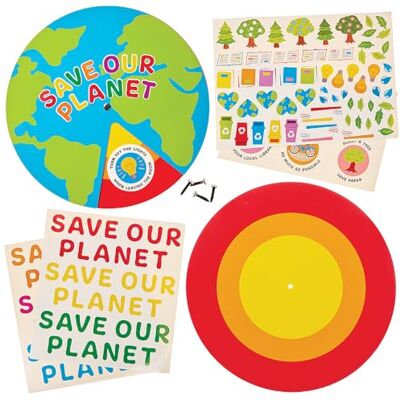 Baker Ross FN036 Save our Planet Stickerwielen Set van 5, STEM, Wetenschap, Earth Day en leermiddelen voor kinderen en scholen Baker Ross FN036 Save our Planet Stickerwielen Set van 5, STEM, Wetenschap, Earth Day en leermiddelen voor kinderen en scholen