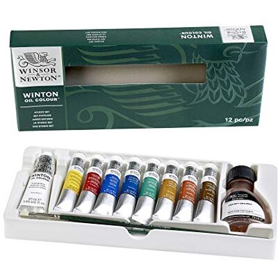 Winsor & Newton 1490700 Winton fijne olieverf van hoge kwaliteit met gelijkmatige consistentie, lichtecht, hoge dekkingskracht en rijk aan pigmenten 8 kleuren a 21ml tubes Winsor & Newton 1490700 Winton fijne olieverf van hoge kwaliteit met gelijkmatige consistentie, lichtecht, hoge dekkingskracht en rijk aan pigmenten 8 kleuren a 21ml tubes