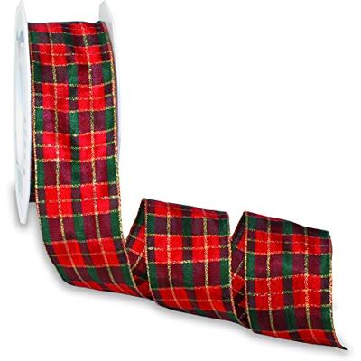 PRÄSENT Glasgow TAFT Lint, Schotse patroon, 40 mm-25 m, Kleurrijk PRÄSENT Glasgow TAFT Lint, Schotse patroon, 40 mm-25 m, Kleurrijk