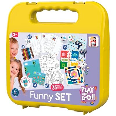 Chicos Grappige kofferset Neem altijd de grappigste spelletjes, stickers en folies mee om te tekenen en in te kleuren. 23 accessoires voor kinderen van 3 tot 5 jaar (87106) Chicos Grappige kofferset Neem altijd de grappigste spelletjes, stickers en folies mee om te tekenen en in te kleuren. 23 accessoires voor kinderen van 3 tot 5 jaar (87106)