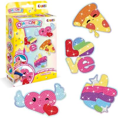DIAMONDZ CRYSTAL PAINTING Craze Diamondz Set van stickers Diamond Painting DIY Sticker Craft Set 4 Sticker Sjabloon Diamant Schilderij Kinderen en Volwassenen DIAMONDZ CRYSTAL PAINTING Craze Diamondz Set van stickers Diamond Painting DIY Sticker Craft Set 4 Sticker Sjabloon Diamant Schilderij Kinderen en Volwassenen