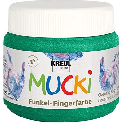 KREUL 23123 Mucki glinsterende glitter vingerverf, 150 ml in smaragdgroen, parabeenvrij, glutenvrij, lactosevrij en veganistisch, uitwasbaar, overschilderbaar met kwast en vingers KREUL 23123 Mucki glinsterende glitter vingerverf, 150 ml in smaragdgroen, parabeenvrij, glutenvrij, lactosevrij en veganistisch, uitwasbaar, overschilderbaar met kwast en vingers