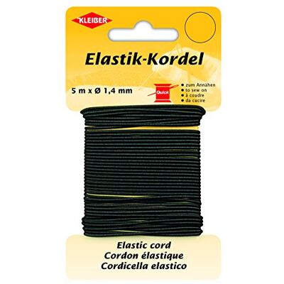 Kleiber 71083 elastisch koord/knutselkoord, 66% polyester; 34% rubber, zwart, 500 x 0,14 x 0,14 cm Kleiber 71083 elastisch koord/knutselkoord, 66% polyester; 34% rubber, zwart, 500 x 0,14 x 0,14 cm