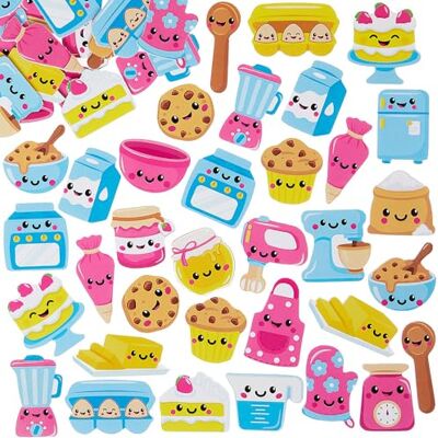Baker Ross VC123 Bakstickers van schuimrubber Set van 125, knutselstickers met bakthema Baker Ross VC123 Bakstickers van schuimrubber Set van 125, knutselstickers met bakthema