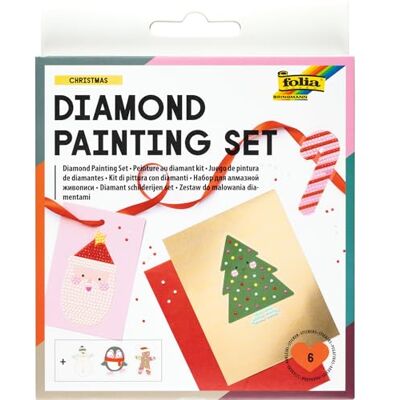 folia 31805 Diamond Painting Set CHRISTMAS, stickers met kerstmotieven en accessoires, handwerkset voor het ontwerpen van stickers met glittersteentjes folia 31805 Diamond Painting Set CHRISTMAS, stickers met kerstmotieven en accessoires, handwerkset voor het ontwerpen van stickers met glittersteentjes