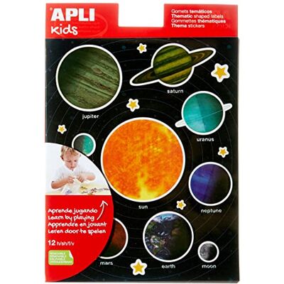 APLI Kids 15174-12 vellen Gomets met zonnestelsel APLI Kids 15174-12 vellen Gomets met zonnestelsel