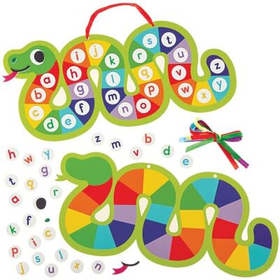 Baker Ross FN436 Leer het alfabet slangenkits set van 4, leren lezen en schrijven voor kinderen en scholen Baker Ross FN436 Leer het alfabet slangenkits set van 4, leren lezen en schrijven voor kinderen en scholen