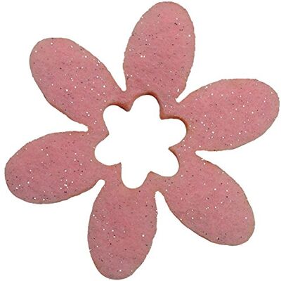 Petra's Bastel News Petra's Knutsel-News 100 x bloem 40 mm met bloemenuitsnijding, glittervilt, eenzijdig glitter, fliz, roze, 18 x 12 x 5 cm Petra's Bastel News Petra's Knutsel-News 100 x bloem 40 mm met bloemenuitsnijding, glittervilt, eenzijdig glitter, fliz, roze, 18 x 12 x 5 cm