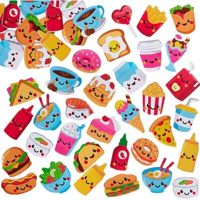 Baker Ross VC139 Leuke schuimrubberen voedselstickers Set van 120, diverse voedselstickers Baker Ross VC139 Leuke schuimrubberen voedselstickers Set van 120, diverse voedselstickers