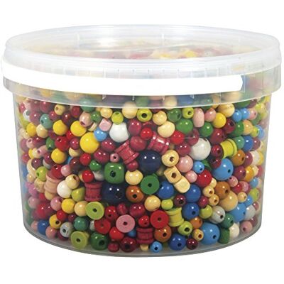 Rayher Houten Kralen, 1200 g, Gemengde kleuren - Kralen voor knutselen Rayher Houten Kralen, 1200 g, Gemengde kleuren - Kralen voor knutselen