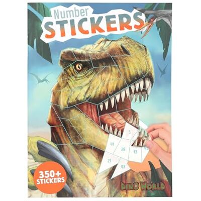 Depesche 13243 Dino World Number Sticker Stickerboek met 16 pagina's voor het ontwerpen van dinosaurusmotieven op nummer, inclusief 8 stickervellen Depesche 13243 Dino World Number Sticker Stickerboek met 16 pagina's voor het ontwerpen van dinosaurusmotieven op nummer, inclusief 8 stickervellen