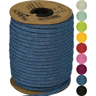 Halbach Papieren breislang, 4 mm x 30 m, donkerblauw Vulbaar en scheurbestendig slanggaren, voor knopen of buigen van individuele vormen door ingetrokken draad Halbach Papieren breislang, 4 mm x 30 m, donkerblauw Vulbaar en scheurbestendig slanggaren, voor knopen of buigen van individuele vormen door ingetrokken draad