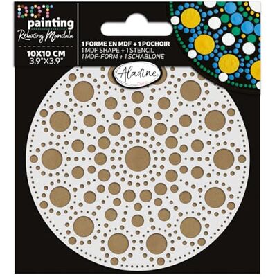 Aladine Sjabloon & houder Mandala 10 cm Voor het maken van mandala's in Dot Painting Schilderen op kiezelsteen, hout, stoffen, canvas Dotting Painting Points Creatieve vrije tijd 85500 Aladine Sjabloon & houder Mandala 10 cm Voor het maken van mandala's in Dot Painting Schilderen op kiezelsteen, hout, stoffen, canvas Dotting Painting Points Creatieve vrije tijd 85500
