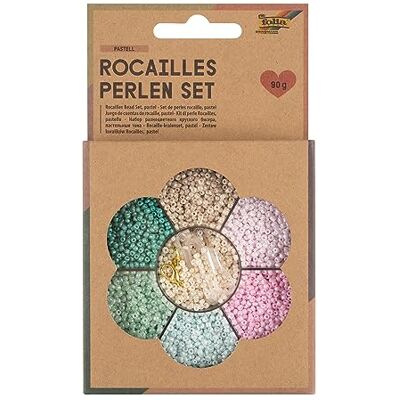 folia 12908 Rocailles kralen set met nylon draad, sluitingen, ringen en glazen kralen in pastelkleuren, voor het maken en ontwerpen van sieraden folia 12908 Rocailles kralen set met nylon draad, sluitingen, ringen en glazen kralen in pastelkleuren, voor het maken en ontwerpen van sieraden