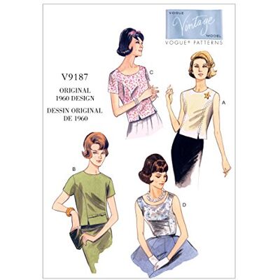Vogue Patterns 9187 E5 - Patroon & instructies - Kledingpatroon Vogue Patterns 9187 E5 - Patroon & instructies - Kledingpatroon