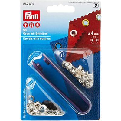 Prym Eyelets and Washers - Zilverkleurig - 4mm Binnen - 500 stuks Prym Eyelets and Washers - Zilverkleurig - 4mm Binnen - 500 stuks