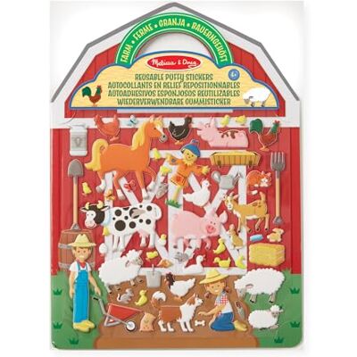 Melissa & Doug Herbruikbare gezwollen stickers Boerderij activiteit pad sticker pads 3+ cadeau voor jongen of meisje Melissa & Doug Herbruikbare gezwollen stickers Boerderij activiteit pad sticker pads 3+ cadeau voor jongen of meisje