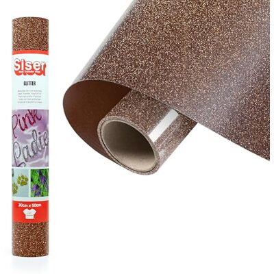 SISER ® Glitter, bruin, 30 cm x 0,5 m, vinyl om op te strijken, om op te strijken, glitter, voor het personaliseren van stoffen, kleding en accessoires, creatieve hobby's, gemakkelijk te snijden SISER ® Glitter, bruin, 30 cm x 0,5 m, vinyl om op te strijken, om op te strijken, glitter, voor het personaliseren van stoffen, kleding en accessoires, creatieve hobby's, gemakkelijk te snijden