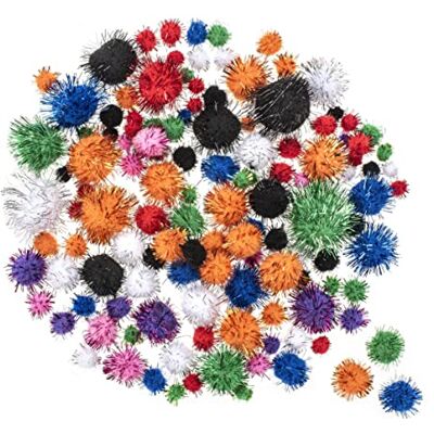 Glorex Veelkleurige Glitterpompoms - Knutselmateriaal Glorex Veelkleurige Glitterpompoms - Knutselmateriaal