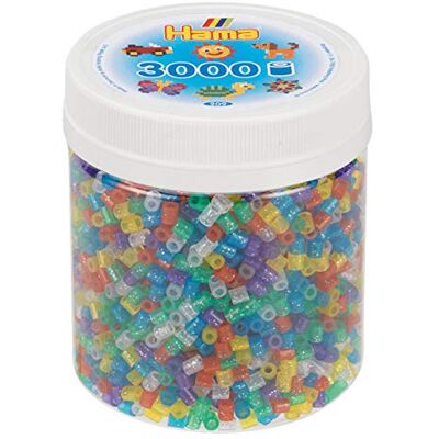 Hama 209-54 3.000 Midi Kralen Glitter Mix, Veelkleurig, One Size Hama 209-54 3.000 Midi Kralen Glitter Mix, Veelkleurig, One Size