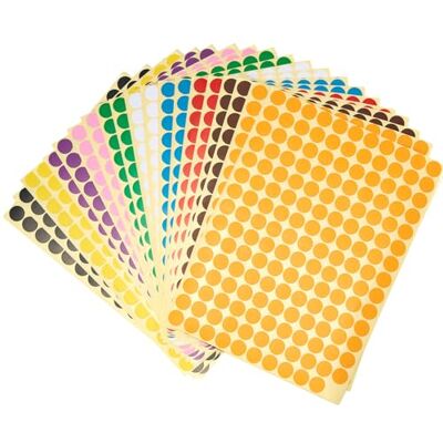 Cheerhom 3300 stuks zelfklevende stippen, kleurrijke zelfklevende stickers, 20 stuks kleurrijke stippenstickers, 10 mm, ronde stippenstickers, kleine kleurcodering, etiketten, markeringspunten om te Cheerhom 3300 stuks zelfklevende stippen, kleurrijke zelfklevende stickers, 20 stuks kleurrijke stippenstickers, 10 mm, ronde stippenstickers, kleine kleurcodering, etiketten, markeringspunten om te