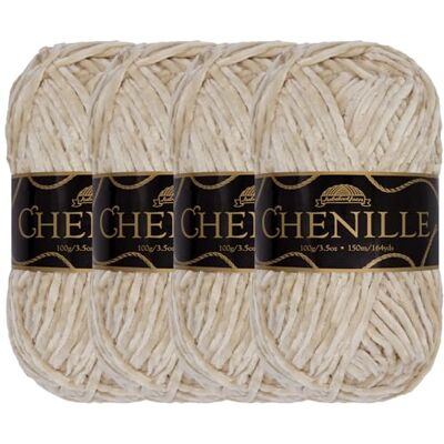 BambooMN JubileeYarn Chenille Garen Worsted Weight 100g/Streng Opaal Lichtzilver Tan Grey Velvet Haak- en Breigaren 4 strengen BambooMN JubileeYarn Chenille Garen Worsted Weight 100g/Streng Opaal Lichtzilver Tan Grey Velvet Haak- en Breigaren 4 strengen