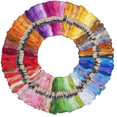 Noa Home Deco Borduurgaren, borduurgaren, meerkleurig, zacht polyester, perfect voor armbanden, borduurwerk, knutselen, kunsten, kruissteek, 8 m, 6-draads naaigaren, haken, 100 kleuren Noa Home Deco Borduurgaren, borduurgaren, meerkleurig, zacht polyester, perfect voor armbanden, borduurwerk, knutselen, kunsten, kruissteek, 8 m, 6-draads naaigaren, haken, 100 kleuren