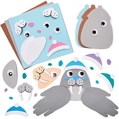 Baker Ross FX353 Zeehond en Walrus Handafdruk Decoratie sets Set van 4, Kinderen Winter Knutselset, schuim Kunst en Knutsel Kerstdecoraties Baker Ross FX353 Zeehond en Walrus Handafdruk Decoratie sets Set van 4, Kinderen Winter Knutselset, schuim Kunst en Knutsel Kerstdecoraties