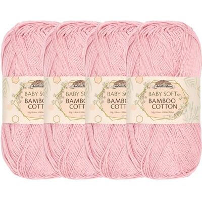 BambooMN JubileeYarn Baby Zacht Bamboe Katoenen Garen 50g/Skein Sleutelbloem Roze 4 Strengen BambooMN JubileeYarn Baby Zacht Bamboe Katoenen Garen 50g/Skein Sleutelbloem Roze 4 Strengen