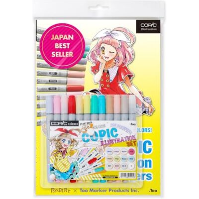 Copic Markers Set 12 + Illustratieboek Copic Markers Set 12 + Illustratieboek