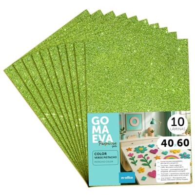 m-office Schuimrubberen platen met glitter, 40 x 60 cm, kleurrijke EVA-schuim knutselplaten voor kinderen, doe-het-zelf, school, decoratie en kunstprojecten, ideaal als knutselpapier, schuimrubber met m-office Schuimrubberen platen met glitter, 40 x 60 cm, kleurrijke EVA-schuim knutselplaten voor kinderen, doe-het-zelf, school, decoratie en kunstprojecten, ideaal als knutselpapier, schuimrubber met