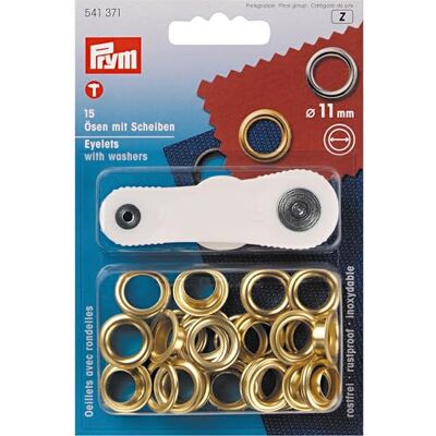 Prym 542486 Oogjes en Ringen in Messing - 4,0 mm Goud - Eyelets and Washers Prym 542486 Oogjes en Ringen in Messing - 4,0 mm Goud - Eyelets and Washers