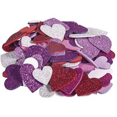 Rayher Hartvormige Schuimstickers - 3cm, Glitter, Zelfklevend Rayher Hartvormige Schuimstickers - 3cm, Glitter, Zelfklevend