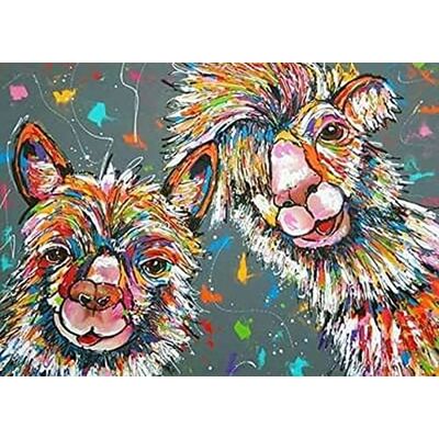 Pracht Creatives Hobby Diamond Painting Set, afbeelding met motief lama's en toebehoren, ca. 35 x 25 cm, knutselset om te beschilderen met glittersteentjes voor kinderen vanaf 5 jaar Pracht Creatives Hobby Diamond Painting Set, afbeelding met motief lama's en toebehoren, ca. 35 x 25 cm, knutselset om te beschilderen met glittersteentjes voor kinderen vanaf 5 jaar