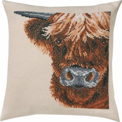 Permin Aida Kussenhoes - Schots Hoogland - 40x40cm Permin Aida Kussenhoes - Schots Hoogland - 40x40cm