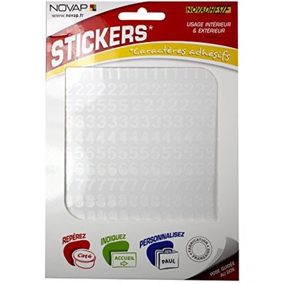Novadhesif Zelfklevende cijfers, zacht, 0 tot 9, 10 mm, wit Novadhesif Zelfklevende cijfers, zacht, 0 tot 9, 10 mm, wit