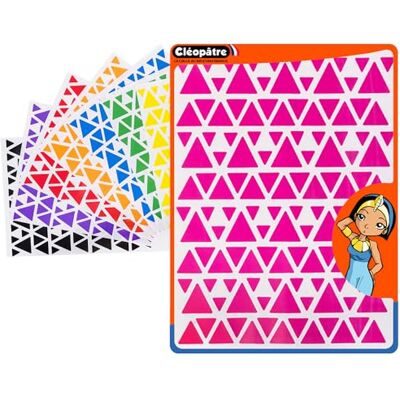 Cléopâtre CLEOPATRE Driehoekige zelfklevende stickers, 8 kleuren, verpakking met 8 vellen (1024 stickers) Cléopâtre CLEOPATRE Driehoekige zelfklevende stickers, 8 kleuren, verpakking met 8 vellen (1024 stickers)