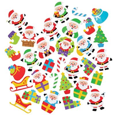 Baker Ross FE886 Gekke kerstman Foam Stickers Pak van 200, Kinder stickers, Ideaal voor Kinder Knutselprojecten, Geweldig voor Kaarten maken en het versieren van plakboeken Baker Ross FE886 Gekke kerstman Foam Stickers Pak van 200, Kinder stickers, Ideaal voor Kinder Knutselprojecten, Geweldig voor Kaarten maken en het versieren van plakboeken