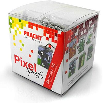 Pracht Creatives Hobby Pixel P90068-63501 Knutselset 30 voor kinderen, insteeksysteem met steentjes van bioplastic voor het ontwerpen van 6 sleutelhangers (medaillons), zonder strijken en lijmen Pracht Creatives Hobby Pixel P90068-63501 Knutselset 30 voor kinderen, insteeksysteem met steentjes van bioplastic voor het ontwerpen van 6 sleutelhangers (medaillons), zonder strijken en lijmen