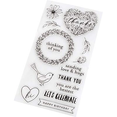 American Crafts Pebbles Hey Hallo Postzegels, 0, One Size American Crafts Pebbles Hey Hallo Postzegels, 0, One Size