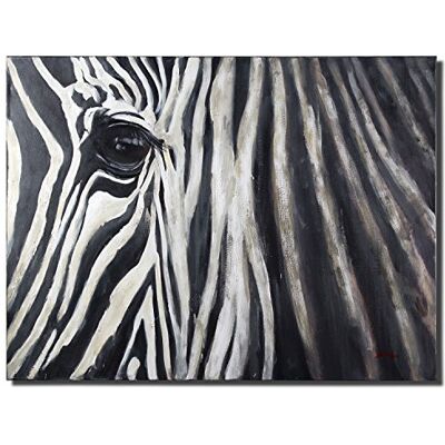 DRW Rechthoekig olieverfschilderij met zebrapatroon DRW Rechthoekig olieverfschilderij met zebrapatroon