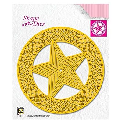Nellie's Choice SD159 Stanssjabloon ster in cirkel, 11,3 x 11,3 cm, stansvormkaarten, knutselen, scrapbooking, Kerstmis en doe-het-zelf plakboek, accessoires, geel, 113 x 113 mm Nellie's Choice SD159 Stanssjabloon ster in cirkel, 11,3 x 11,3 cm, stansvormkaarten, knutselen, scrapbooking, Kerstmis en doe-het-zelf plakboek, accessoires, geel, 113 x 113 mm