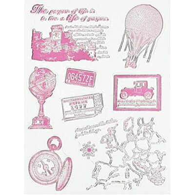 Rayher 58175000 Clear Stamps Vintage tijdreis, ca. 2-8 cm Rayher 58175000 Clear Stamps Vintage tijdreis, ca. 2-8 cm