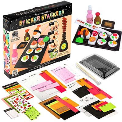 Fashion Angels Sticker Stackers Set Sushi, Schuimrubberen Stickers voor 3D-creaties, Kinderspeelgoed Etenswaren, Creatieve Activiteit, vanaf 8 jaar, F13194 Fashion Angels Sticker Stackers Set Sushi, Schuimrubberen Stickers voor 3D-creaties, Kinderspeelgoed Etenswaren, Creatieve Activiteit, vanaf 8 jaar, F13194