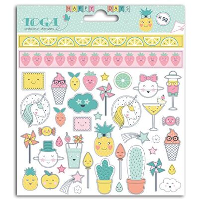 Toga STF110 stickers, meerkleurig, 15 x 17,5 x 0,2 cm Toga STF110 stickers, meerkleurig, 15 x 17,5 x 0,2 cm