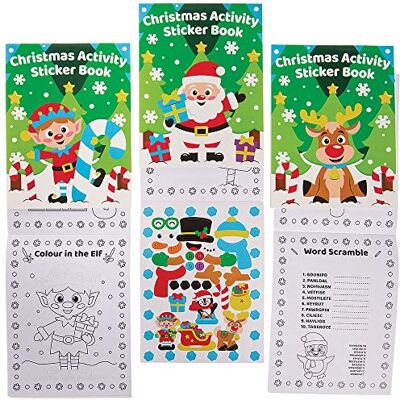 Baker Ross FX334 Kerst Sticker Activiteit Boeken Set van 8, Onderhoudende Reisactiviteiten, Kerstfeestgeschenken, Kinder Sticker Boek Baker Ross FX334 Kerst Sticker Activiteit Boeken Set van 8, Onderhoudende Reisactiviteiten, Kerstfeestgeschenken, Kinder Sticker Boek