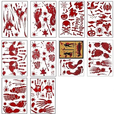 Vhger 10 stuks Haunt raamfoto's, enorme bloedige handafdrukken, zombiesilhouetten, griezelige raambehandeling, wanddecoratie, deurafdekkingen Vhger 10 stuks Haunt raamfoto's, enorme bloedige handafdrukken, zombiesilhouetten, griezelige raambehandeling, wanddecoratie, deurafdekkingen