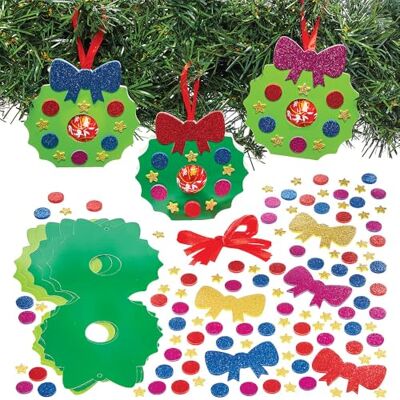 Baker Ross FN614 Kerstkrans chocoladehouder decoraties – set van 8, kerstknutselsets, ideaal voor kerstcadeaus en feesttraktaties Baker Ross FN614 Kerstkrans chocoladehouder decoraties – set van 8, kerstknutselsets, ideaal voor kerstcadeaus en feesttraktaties